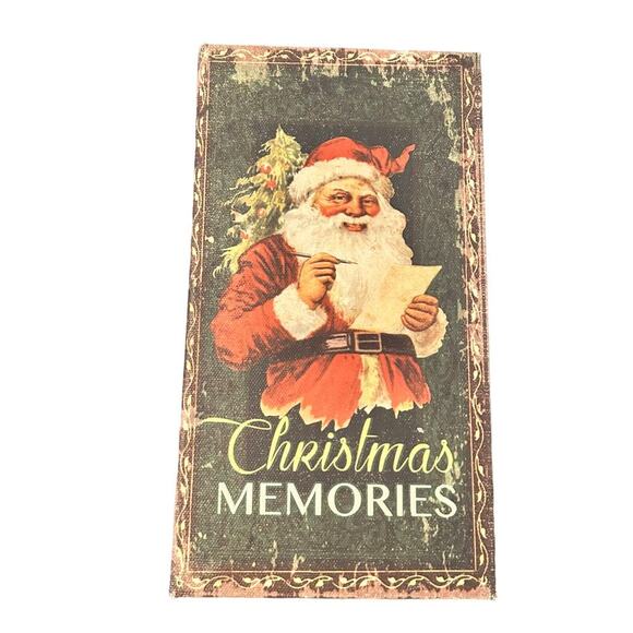 Faux Christmas Classic Style Santa Post Card Stash Memories Box - Picture 1 of 5
